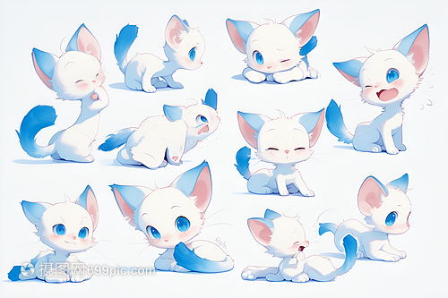 萌趣绽放 可爱猫咪的动漫插画设计艺术